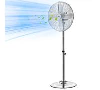 VEVOR Ventilatore a Piantana Industriale 55W, Ventilatore a Piedistallo Oscillante Max 75° con 3 Velocità a Basso Rumore, in Acciaio Colore Argento, per Uso Commerciale Garage Negozi Fabbriche