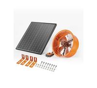 VEVOR Ventilatore a Timpano Φ400 x 150 mm Ventilatore di Scarico per Soffitta a Energia Solare da 613,53 L/s con Termostato Regolabile e Rete Esterna, Ventilazione Silenziosa per Tetto, Garage, Nero