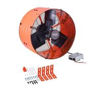 VEVOR Ventilatore a Timpano 420 x 420 x 275 mm Ventilatore di Scarico per Soffitta da 1387,52 L/s con Termostato Regolabile e Rete Esterna, per Tetto, Garage e Negozio, Arancione Brillante