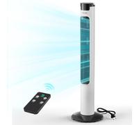VEVOR Ventilatore a Torre Oscillante, Ventilatore da Pavimento a Torre Girevole da 50 Gradi 3 Velocità 3 Modalità Timer Telecomando, Flusso d'Aria 4,2 m/s per Soggiorno Camera da Letto Ufficio, Bianco