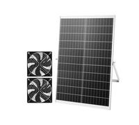 VEVOR Ventilatore ad Energia Solare per Scarico d'Aria, Ventola con Pannello Solare 30 W 2 Ventole velocità di 2668 Giri/min, Ventilatore per Circolazione d'Aria per Serra Pollaio, Impermeabile IP65