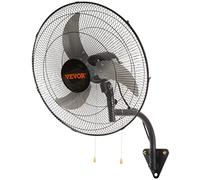 VEVOR Ventilatore da Parete, 56,5 m 3 Velocità ad Alta Velocità Ventilatore da Parete Industriale Oscillante in Metallo 70 W Commerciale o Residenziale per Magazzino, Officina, Patio, Cantina, Nero
