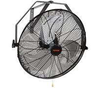 VEVOR Ventilatore da Parete Oscillante Diametro 44,6 cm, 3 Velocità, 4150 CFM, Ventilatore Residenziale Commerciale per Raffreddamento di Magazzini, Officine, Giardino, Nero