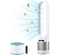 VEVOR Ventilatore da Pavimento con Velocità di 4,69 m/s Ventilatori Oscillanti a 80° a 8 Velocità, Timer 8 ore, con Filtrazione HEPA H13, Telecomando e Modalità di Purificazione dell'Aria