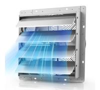 VEVOR Ventilatore di Estrazione con Persiane 413 mm Aspiratore da Parete, Alette Automatiche, Struttura in Acciaio, Bassa Rumorosità, Motore AC, 2270 CFM per Sottotetto, Garage, Fienile e Officina