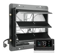 VEVOR Ventilatore di Scarico con Serranda, 1700 m³/h 356 mm Regolatore di Temperatura Umidità, Motore EC, con Montaggio Parete Velocità Variabile, Ventilazione e Raffreddamento per Serre, Garage