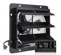 VEVOR Ventilatore di Scarico con Serranda, 254 mm 1400 m³/h Regolatore di Temperatura Umidità, Motore EC, con Montaggio Parete Velocità Variabile, Ventilazione e Raffreddamento per Serre, Garage
