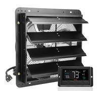 VEVOR Ventilatore di Scarico con Serranda, 2900 m³/h 406 mm Regolatore di Temperatura Umidità, Motore EC, con Montaggio Parete Velocità Variabile, Ventilazione e Raffreddamento per Serre, Garage