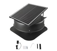 VEVOR Ventilatore di Scarico per Soffitta da Tetto 42 W Ventilatore di Ventilazione Solare Intelligente da Tetto, Termostato, Telecomando, Flusso d'Aria 1321,45 L/s Motore CC Senza Spazzole Integrato