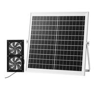 VEVOR Ventilatore ad Energia Solare per Scarico d'Aria, Ventola con Pannello Solare per Scarico 15 W 2 Ventole velocità di 2668 Giri/min, Ventilatore per Circolazione d'Aria per Serra Pollaio