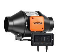 VEVOR Ventilatore Estrazione Aria Condotto in Linea 10cm HVAC EC Velocità Regolabile, Ventola di Aspirazione a Condotto in Linea Potenza Nominale 21W 2900 giri/min Rumore a 28 dB