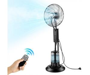VEVOR Ventilatore Nebulizzatore a 3 Velocità, Ventilatori di Raffreddamento Mister con Serbatoio dell'Acqua, Telecomando e Pannello di Controllo, per Interni, Esterni, Garage, Soggiorno, 3 Modalità