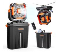 VEVOR Ventilatore Nebulizzatore da Campeggio con Motore, con Serbatoio dell'Acqua da 12 Litri, 4 Velocità del Vento e 3 Modalità di Illuminazione, Ventilatori di Raffreddamento ad Acqua per Interni