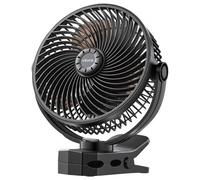 VEVOR Ventilatore Portatile a Clip, Ventilatore da Tavolo con Clip, Ricaricabile con Porta USB, 3 Velocità e Modalità di Circolazione, Flusso d'Aria Potente, Morsetto Robusto, per Campeggio, Nero