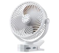 VEVOR Ventilatore Portatile a Clip, Ventilatore da Tavolo con Clip, Ricaricabile con Porta USB, 3 Velocità e Modalità di Circolazione, Flusso d'Aria Potente, Morsetto Robusto, per Scrivania Campeggio