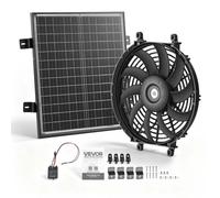 VEVOR Ventilatore Solare da Timpano 30,5 cm, Aspiratore Solare per Sottotetto 1300 CFM con Termostato e Staffe, Struttura Leggera in PP Resistente, Ideale per Tetto, Serra, Garage e Officina, Nero