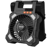 VEVOR Ventilatore Solare Ricaricabile 20000 mAh con Lanterna a LED, Ventilatore Portatile Senza Fili da 20 cm con Pannello Solare Pieghevole da 7 W 5 Velocità, Alimentato a Batteria USB per Campeggio