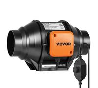 VEVOR Ventola per Condotto in Linea 304 x 235 x 190 mm Ventola di Scarico Silenziosa con Regolatore Velocità Variabile, Motore CA, per Booster Raffreddamento, Tende Coltivazione, Coltura idroponica