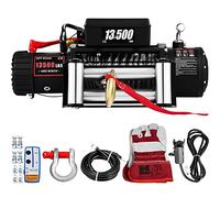 VEVOR Verricello Elettrico 13500 lbs/ 6120 kg 12V, Argano con Telecomando e 27m Corda in Accio, Perfetto per Camion e SUV