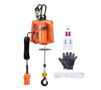 VEVOR Verricello Elettrico, Capacità 500 kg, Verricello Elettrico Portatile 1500 W, Altezza di Sollevamento 9,1 m, 4 m/min con Telecomando a Filo e Wireless, per Garage Fabbrica Sollevamento Traino