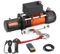 VEVOR Verricello Elettrico, Capacità di 5400 kg, Verricello per Camion da 12 V CC con Fune in Acciaio Φ9,1 mm x 23 m, Telecomando Wireless e Cablato, IP55 per il Traino di SUV, Jeep, Rimorchi