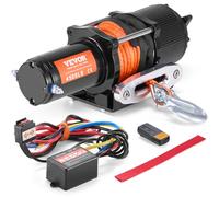 VEVOR Verricello Elettrico, Capacità di Tiro della Linea 2041 kg/4500 lbs Verricello ATV/UTV 12 V CC Ø 6 mm x 11,89 m 12 Trefoli in Corda Sintetica in Alluminio, Telecomando Senza Fili e Cablato