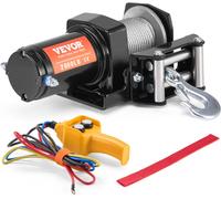 VEVOR Verricello Elettrico, Capacità di Tiro della Linea di 2000lbs/ 907 kg Verricello ATV/UTV 12 V CC Φ0,4 x 1188,7 cm 7 Fili in Acciaio Rullo Passacavo Telecomando Cablato, per Traino UTV ATV
