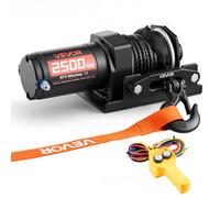 VEVOR Verricello Elettrico con Cavo da 1134 kg, Verricello Elettrico da 12 V CC per ATV/UTV Fuoristrada con Fune Sintetica Ø 4,8 mm x 12 m, Telecomando Cablato, Impermeabile IP55 per Recupero Stradale