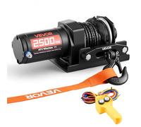 VEVOR Verricello Elettrico con Cavo da 1134 kg, Verricello Elettrico da 12 V CC per ATV/UTV Fuoristrada con Fune Sintetica Ø 4,8 mm x 12 m, Telecomando Cablato, Impermeabile IP55 per Recupero Stradale