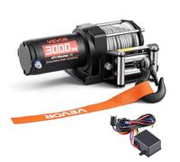 VEVOR Verricello Elettrico con Cavo da 1360 kg, Verricello Elettrico da 12 V CC per ATV/UTV Fuoristrada con Fune in Acciaio Ø 5 mm x 12 m, Telecomando Cablato, Impermeabile IP55 per Recupero Stradale