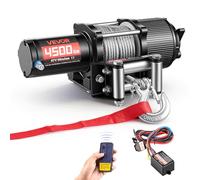 VEVOR Verricello Elettrico con Cavo da 2041 kg, Verricello Elettrico da 12 V CC per ATV/UTV con Cavo in Acciaio Ø 6 mm x 12 m, Telecomando Wireless e Cablato, Protezione IP54, per Recupero Stradale