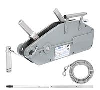 VEVOR - Verricello manuale 1,6 T, corda da 25 m, cavo per rimorchio, auto, barca, leva estensibile, forte e stabile, utilizza le porte fabbriche per il trasporto di magazzino