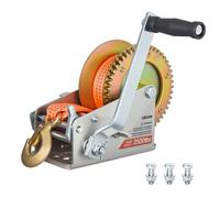 VEVOR Verricello Manuale per Barca 1588 kg, Verricello con Cinghia in Polistere Arancione da 6,1 m, Cricchetto Bidirezioanle a 2 Velocità, Maniglia Antiscivolo, Ideale per Rimorchi per Barche e ATV