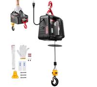 VEVOR Verricello Paranco Elettrico per Sollevamento di Carico, Capacità max. 500 kg, Argano Portatile da 1500 W, Altezza di Sollevamento 7,6 m, Telecomando Manuale e Wireless da Officina Garage