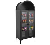 VEVOR Vetrina Arco con Ante in Vetro, Vetrina per Oggetti Curiosi a 4 Livelli Alta 1790 mm, con 2 Ripiani Regolabili per Giocattoli da Collezione, Libreria per Casa, Ufficio, Sala Giochi