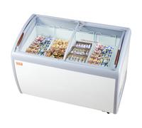 VEVOR Vetrina per Gelato Commerciale 362 L Congelatore Mobile con Piano in Vetro