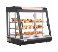 VEVOR Vetrina per Pizza Espositiva Scaldavivande Commerciale a 3 Livelli 1200 W