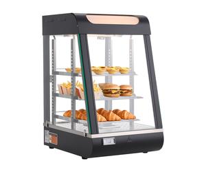 VEVOR Vetrina per Pizza Espositiva Scaldavivande Commerciale a 3 Livelli 800 W