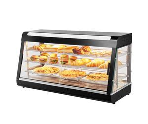 VEVOR Vetrina Pizza da Banco Commerciale con Scaldavivande a 3 Ripiani con Luce