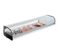 VEVOR Vetrina Refrigerata per Sushi Commerciale da 72 L, 7 Teglie con Vetro Curvo, Illuminazione a LED e Controllo Digitale della Temperatura, Frigorifero per Bancone Ristorante Negozio