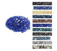 VEVOR Vetro da Fuoco per Braciere 12,7 mm di Spessore 15,88 kg di Pietre per Caminetti Resistenti alle Alte Temperature, Riflettenti e Senza Fumo, Pietre Laviche per Braciere a Gas, Blu Cobalto