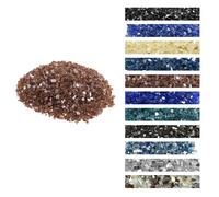 VEVOR Vetro da Fuoco per Braciere 6,35 mm di Spessore 4,5 kg di Pietre per Caminetti Resistenti alle Alte Temperature, Riflettenti e Senza Fumo, Pietre Laviche per Braciere a Gas, Rame