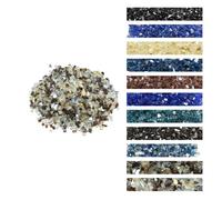 VEVOR Vetro da Fuoco per Braciere da 12,7 mm di Spessore, Pietre per Caminetti Resistenti alle Alte Temperature 4,5 kg Pietre Laviche per Braciere a Gas ad Alta Lucentezza, Rame, Trasparente e Oro