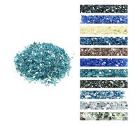 VEVOR Vetro da Fuoco per Braciere da 12,7 mm Pietre per Caminetti Resistenti alle Alte Temperature 9 kg Pietre Laviche per Braciere a Gas, Riflettenti e Senza Fumo, Colore Blu Acqua