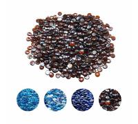 VEVOR Vetro per Braciere, Pietre per Caminetti Resistenti alle Alte Temperature, 4,5 kg, Perline Riflettenti e Antifumo da 19,05 mm, Perle di Vetro, Pietra per Tavolo da Braciere, Ambra Intenso