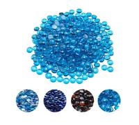 VEVOR Vetro per Caminetto, 9,0 kg, Resistenti alle Alte Temperature, 19,05 mm di Spessore, Riflettente, per Braciere, Pietra ad Alta Lucentezza, per Tavolo da Braciere, Blu Caraibico