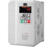 VEVOR VFD 10 HP, Variatore di Frequenza 7,5 KW, 34 A, Ingresso Monofase 220V-240V a Uscita Trifase 220V-240 V, Convertitore Frequenza 0-400 Hz per Controllo Velocità Motore CA, Variatore Frequenza