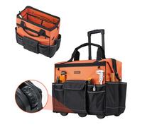 VEVOR Zaino Portautensili con Ruote, Capacità 50 kg, Borsa Portautensili con Ruote da 27 Tasche, Maniglia Telescopica Regolabile e Base Stabile, Organizzatore per Borse per Edilizia, Meccanico