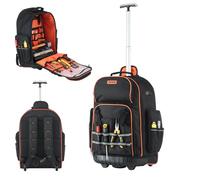 VEVOR Zaino Portautensili con Ruote, Capacità 50 kg, Borsa Portautensili con Ruote da 72 Tasche, Maniglia Telescopica Regolabile e Base Stabile, Organizzatore per Borse per Edilizia, Meccanico