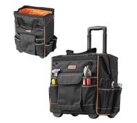 VEVOR Zaino Portautensili con Ruote, Capacità max. 50 kg, Borsa Portautensili con Ruote da 25 Tasche, Maniglia Telescopica Regolabile, 390 x 290 x 420 mm, Organizzatore per Borse per Lavoro
